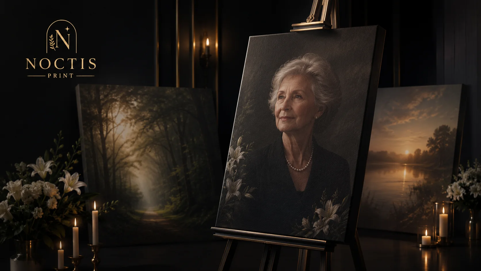 Portret memorialowy drukowany na płótnie NOCTIS PRINT
