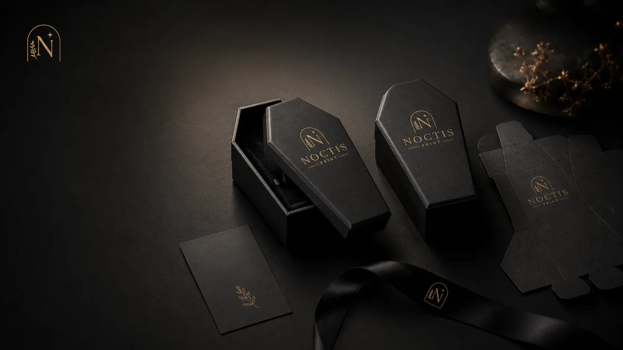 Czarne pudełka funeralne Forma Pamięci NOCTIS PRINT